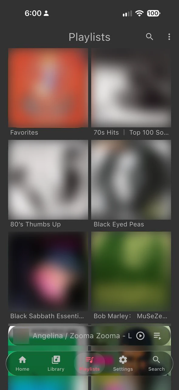 MusicLab+ Playlists grid with album artwork covers